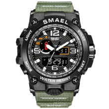 SMAEL 1545 Men Quartz & Digital Watch Custom Rubber Sports Chronograph Analog Digital Display Relojes De Mano Para Hombre